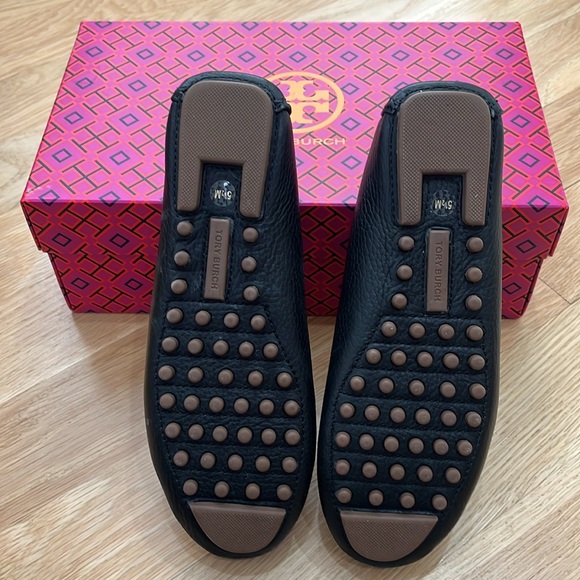 Tory Burch Everly Driver Black Leather Flats - Size 5.5 - Picture 6 of 8
